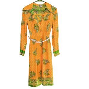 Vintage Don Luis De Espana Midi Dress Colorful Pattern